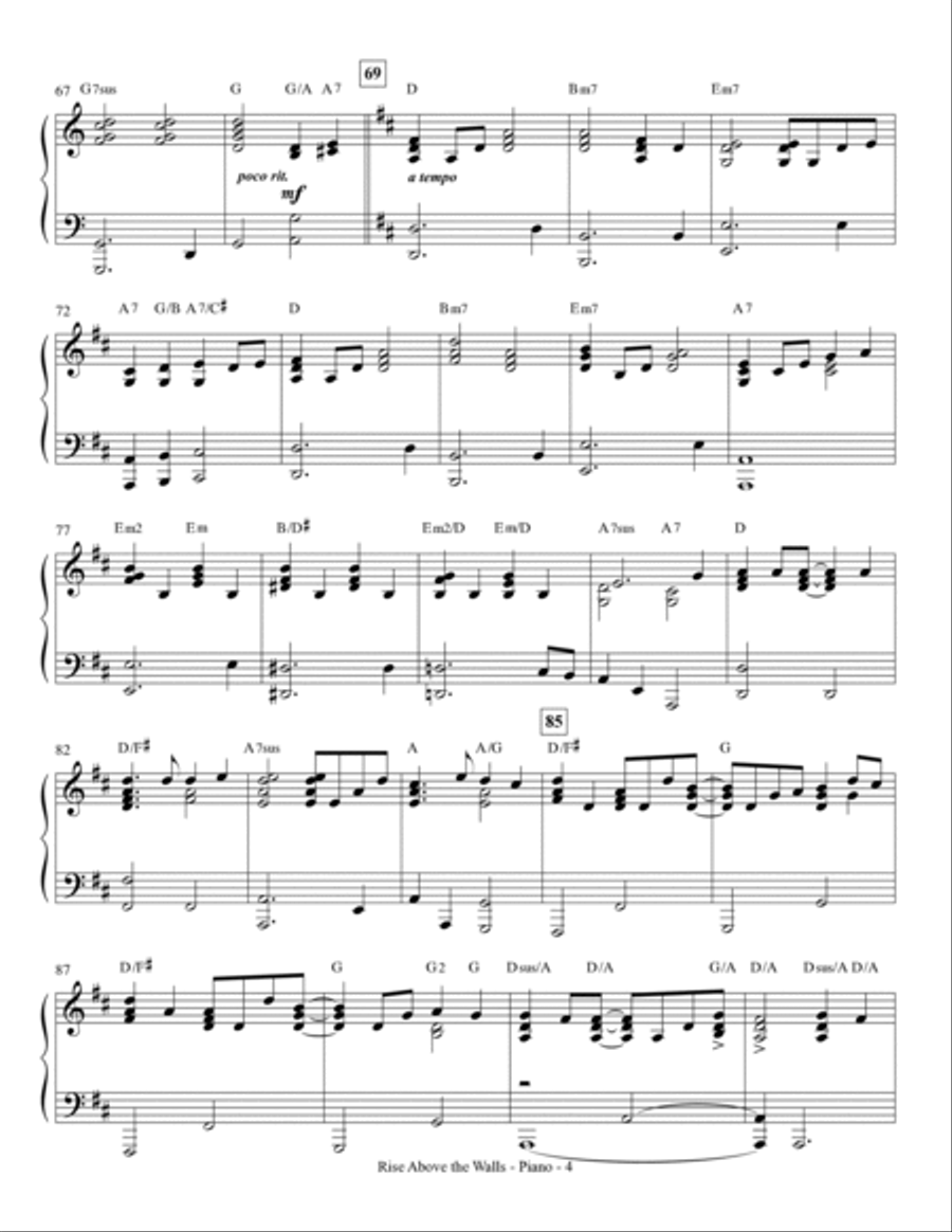 Rise Above The Walls - Piano Choir scores gallery preview page 4