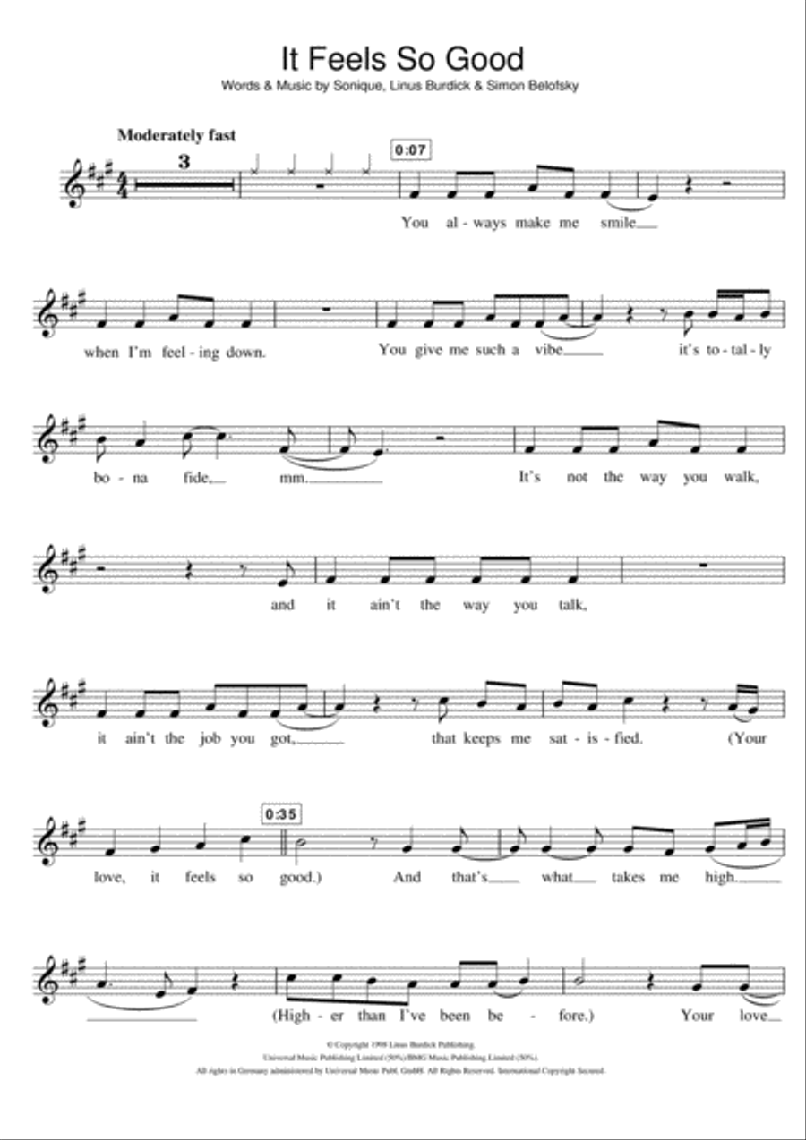 It Feels So Good Clarinet Solo scores gallery preview page 1