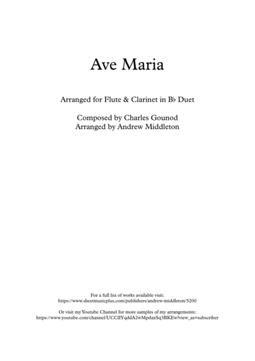 Ave Maria arranged for Flute & Clarinet Duet image number null