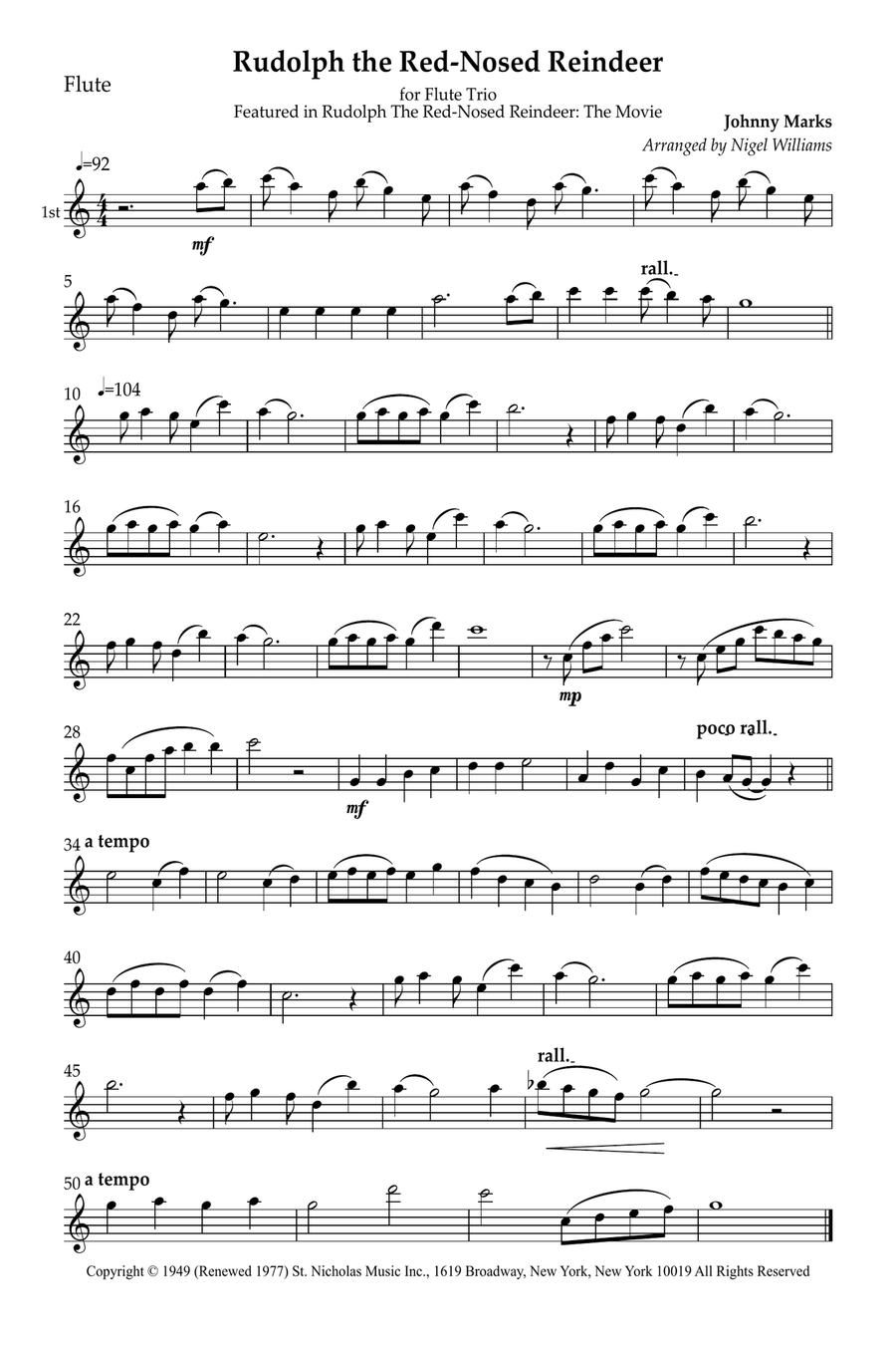 Rudolph The Red-Nosed Reindeer Flute Trio scores gallery preview page 4