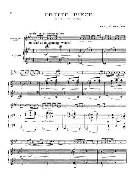 Debussy: Petite Pièce and Prèmiere Rhapsodie
