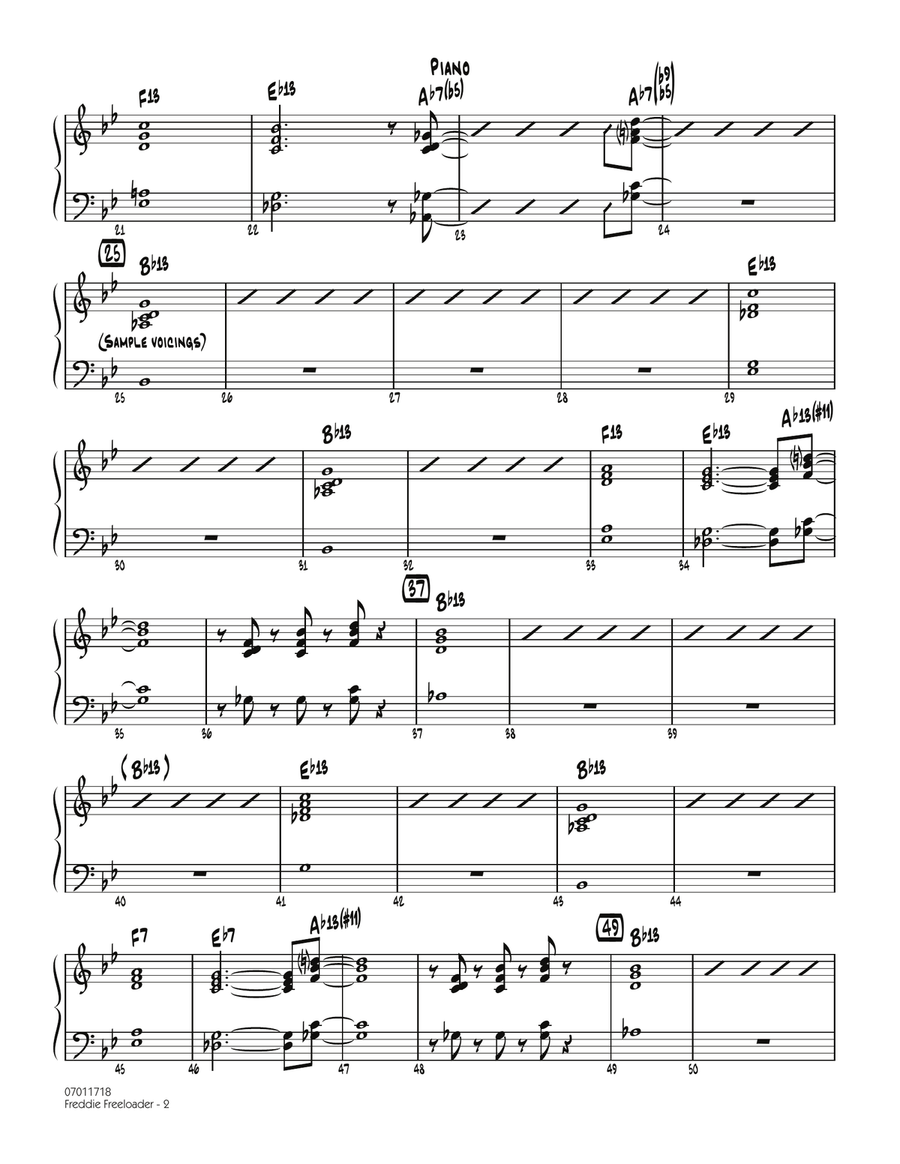 Freddie Freeloader - Piano Jazz Ensemble scores gallery preview page 2