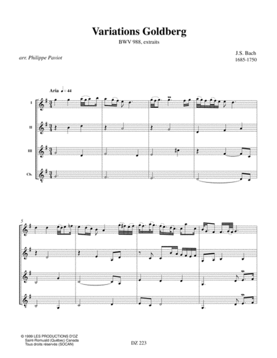 Variations Goldberg, BWV 988 (extraits)