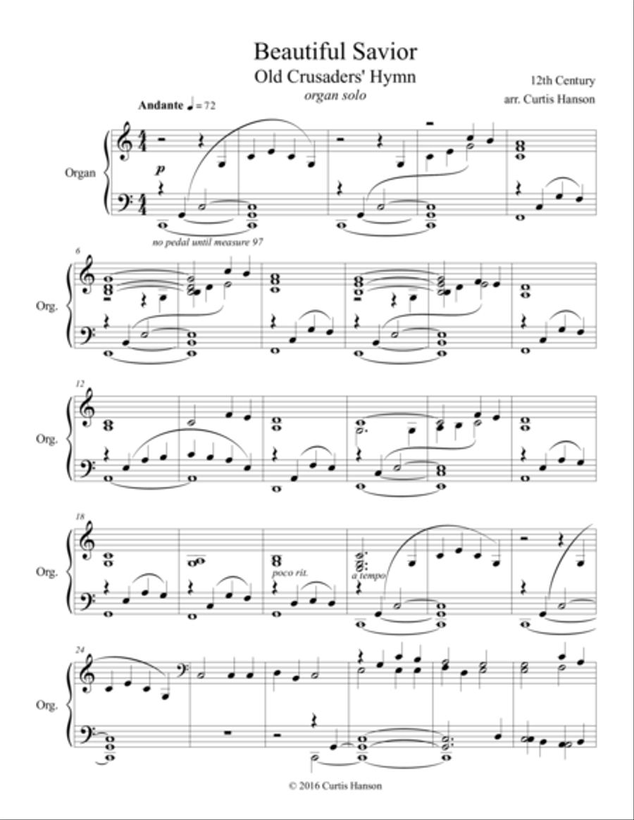 Beautiful Savior (organ) Organ Solo scores gallery preview page 1