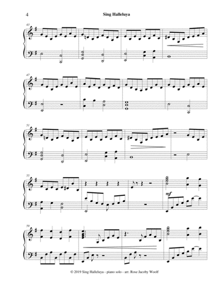 Sing Halleluya - piano solo image number null