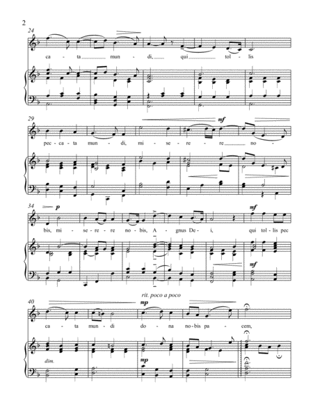 Agnus Dei for Solo High or Medium Voice and Piano image number null