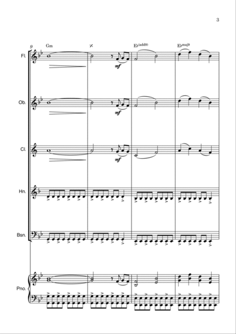 Bridgerton Main Title Woodwind Quintet scores gallery preview page 3