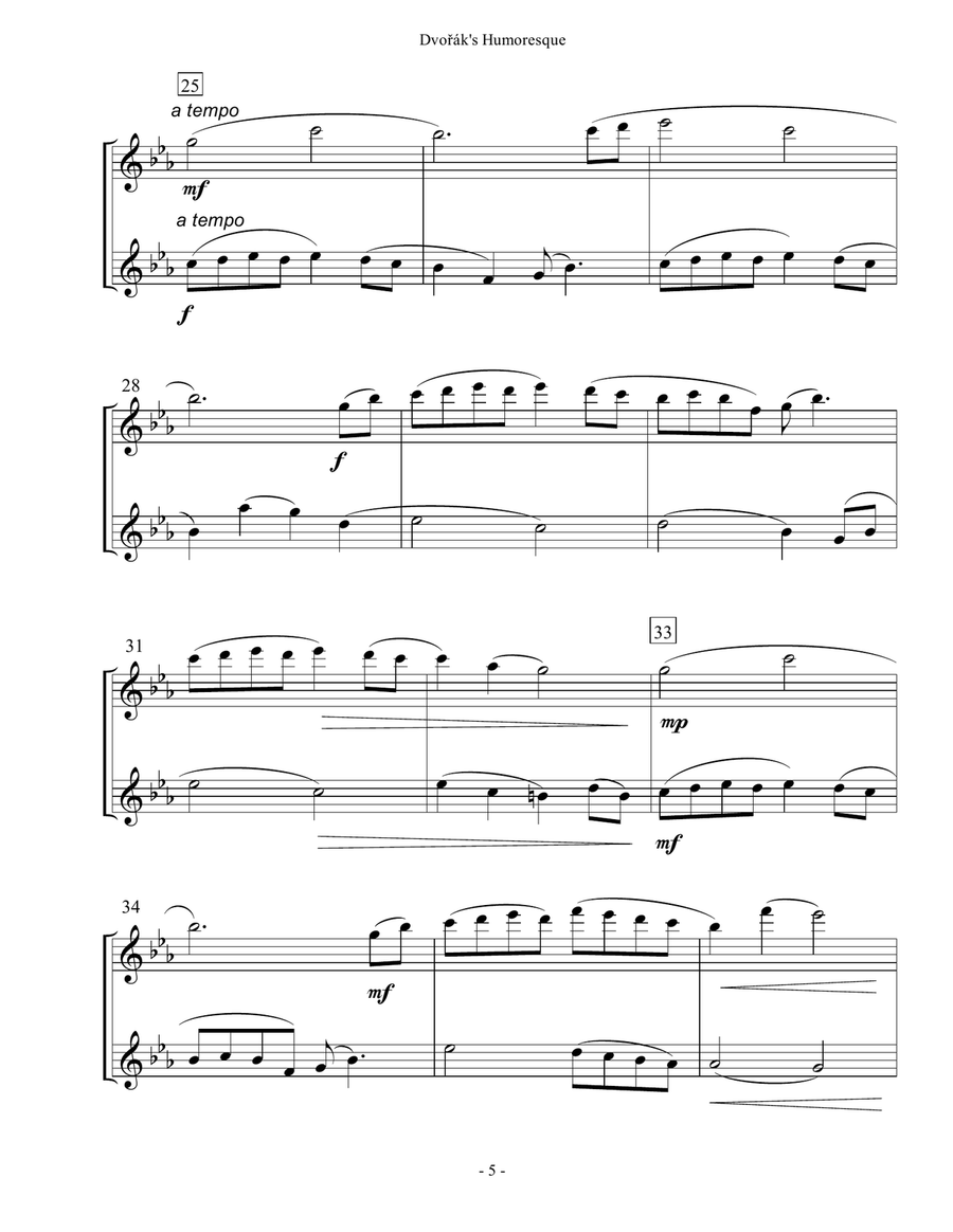 Dvorak's Humoresque - Flute Duet image number null