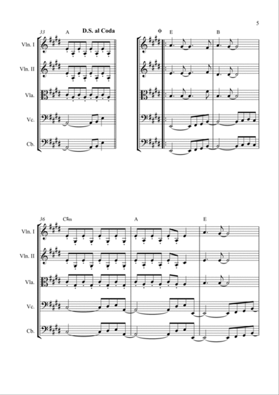 Don't Stop Believin' Don't Stop Believin' String Quintet scores gallery preview page 5