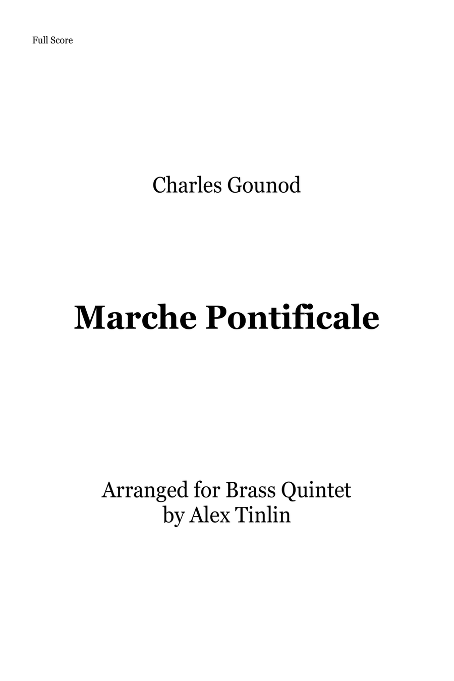 Marche Pontificale Brass Quintet scores gallery preview page 1