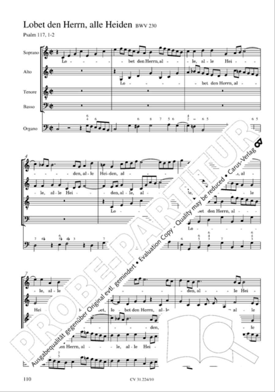 The complete motets (without Bc) Choir scores gallery preview page 117