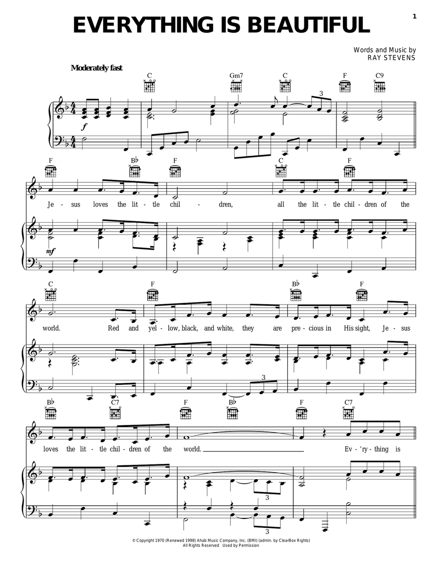 Everything Is Beautiful Acoustic Guitar scores gallery preview page 1