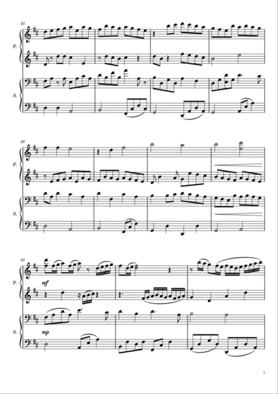Canon in D - Piano Duet - For Four Hand -J.Pachelbel 1 Piano, 4-Hands scores gallery preview page 3