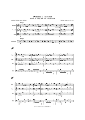 "Dell'aura al sussurrar" from the opera "Dorilla in Tempe, RV 709" - Score Only