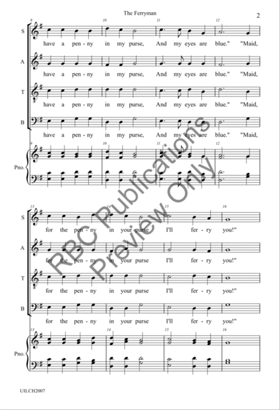 The Ferryman (SATB) 4-Part scores gallery preview page 4