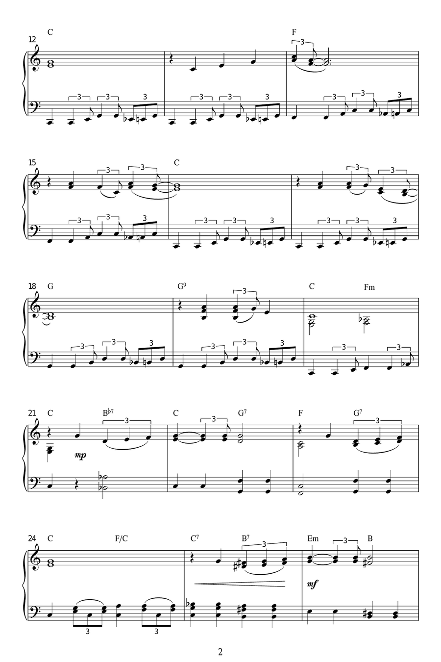Blueberry Hill Piano Solo scores gallery preview page 2