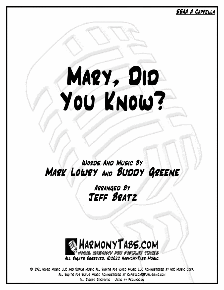 Mary, Did You Know? SSAA scores gallery preview page 1