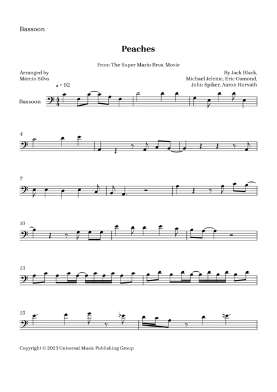 Peaches Bassoon scores gallery preview page 4