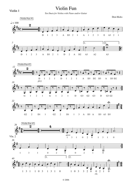 Violin Fun - Ten Easy Duets for Two Violins & Piano image number null