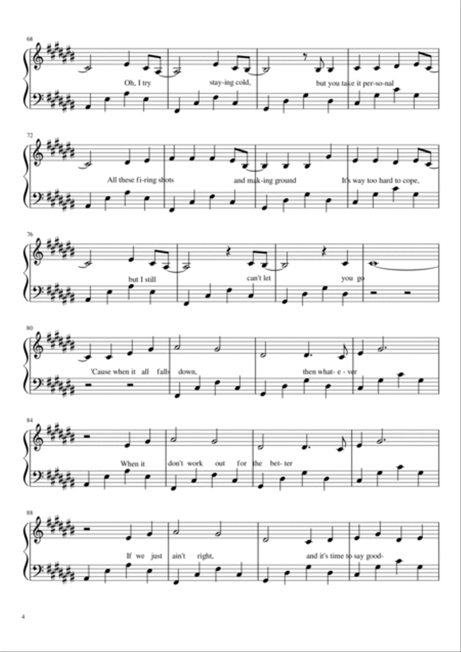 All Falls Down Piano Solo scores gallery preview page 4