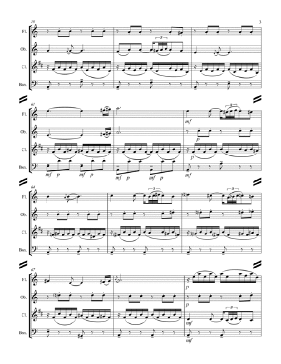 Granados – Danza Española - No.2 “Oriental” (for Woodwind Quartet) Woodwind Quartet scores gallery preview page 4