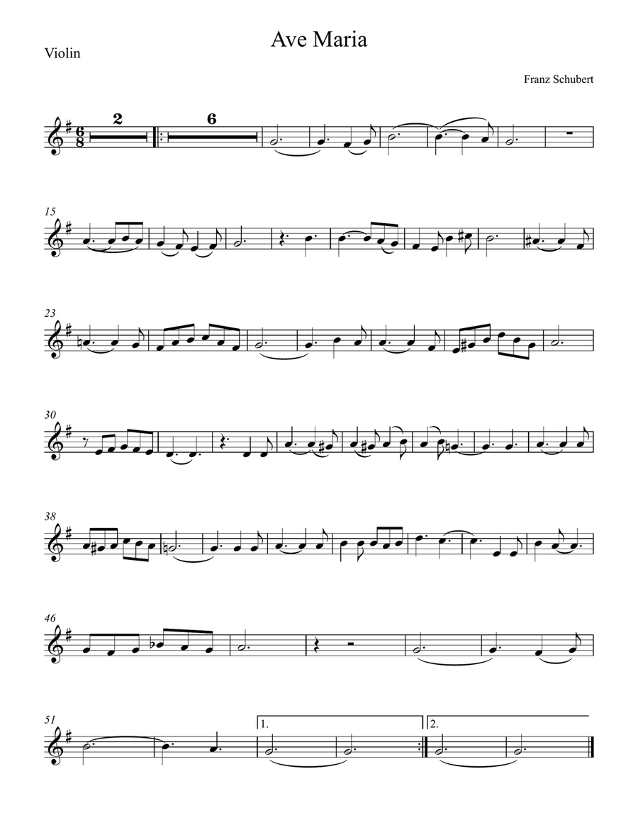 Ave Maria by Franz Schubert ( violin and cello ) String Duet scores gallery preview page 3