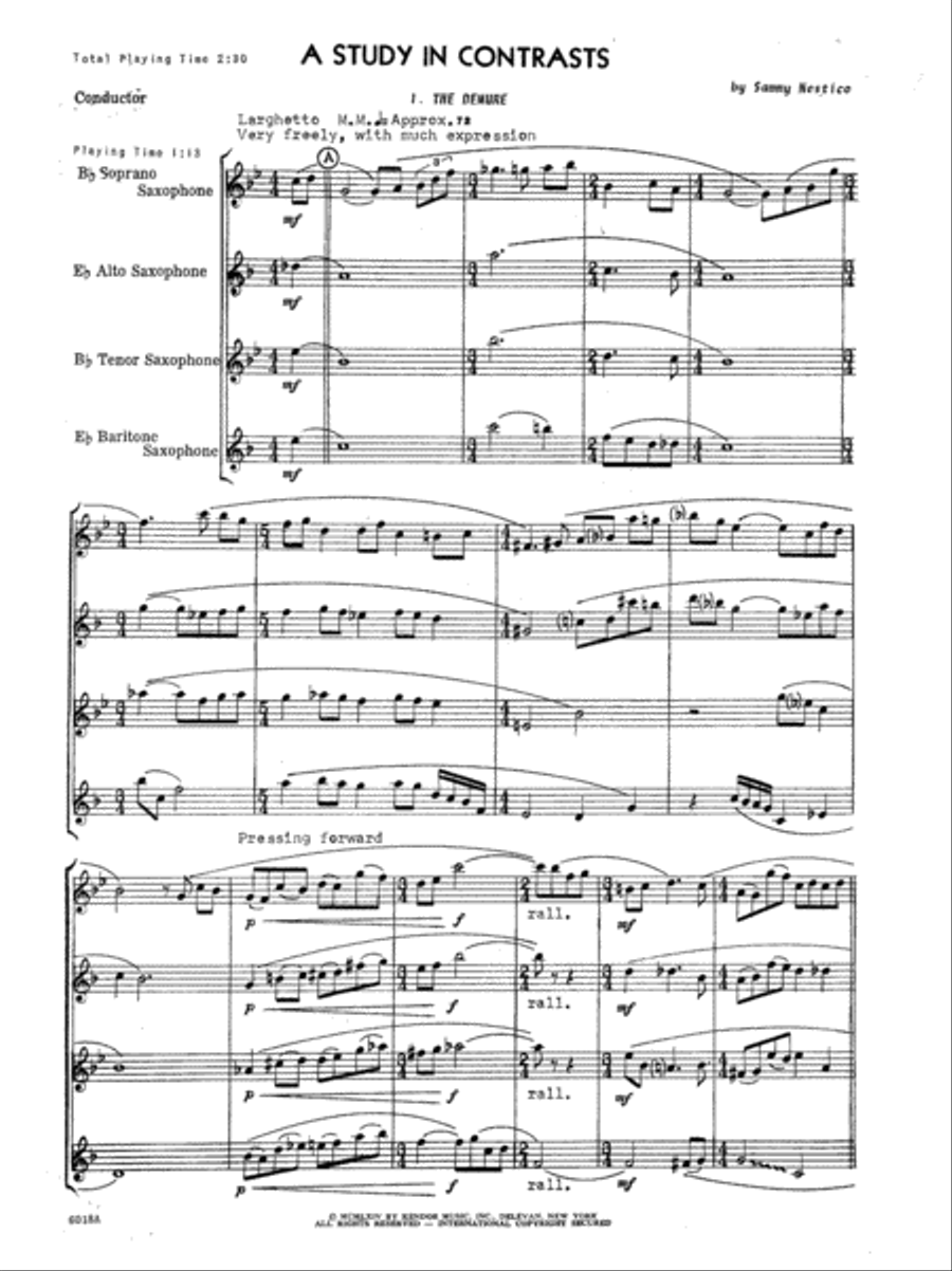 Study In Contrasts, A Study In Contrasts, A Saxophone Quartet scores gallery preview page 2