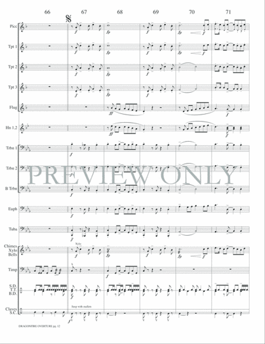 Dragonfire Overture Small Ensemble scores gallery preview page 14