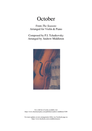 Book cover for "October" from The Seasons arranged for Violin and Piano