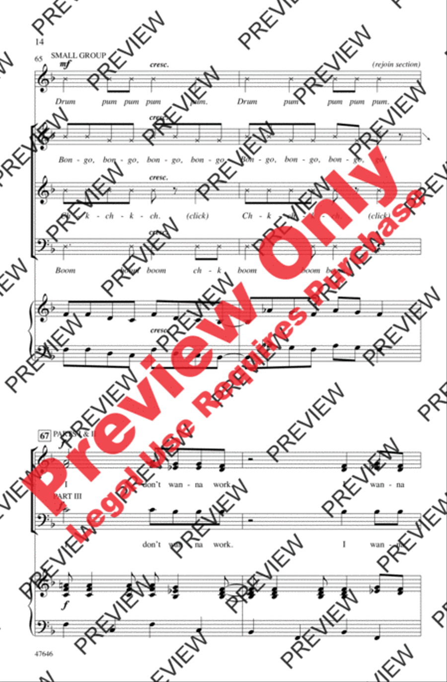 Bang the Drum All Day 3-Part scores gallery preview page 14