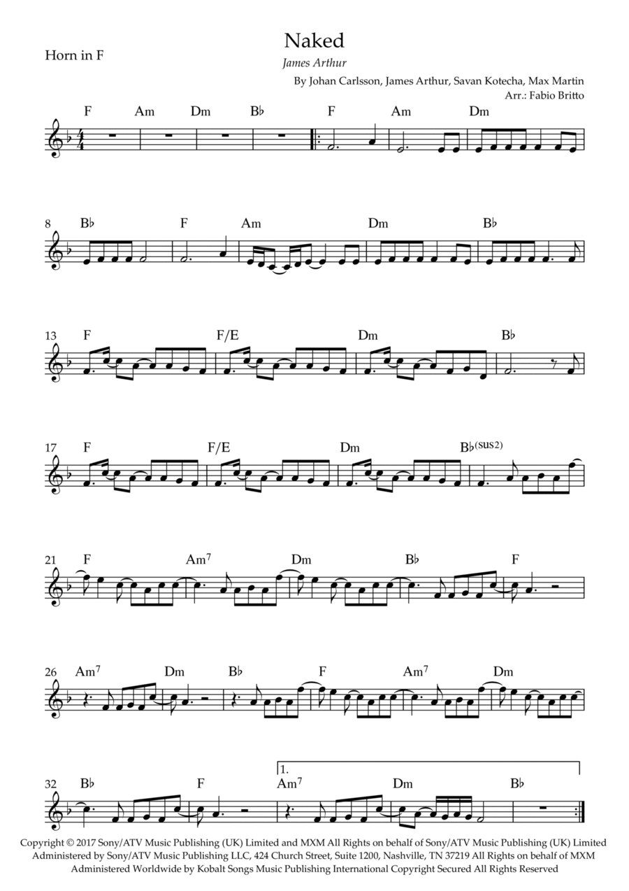 Naked Horn Solo scores gallery preview page 1