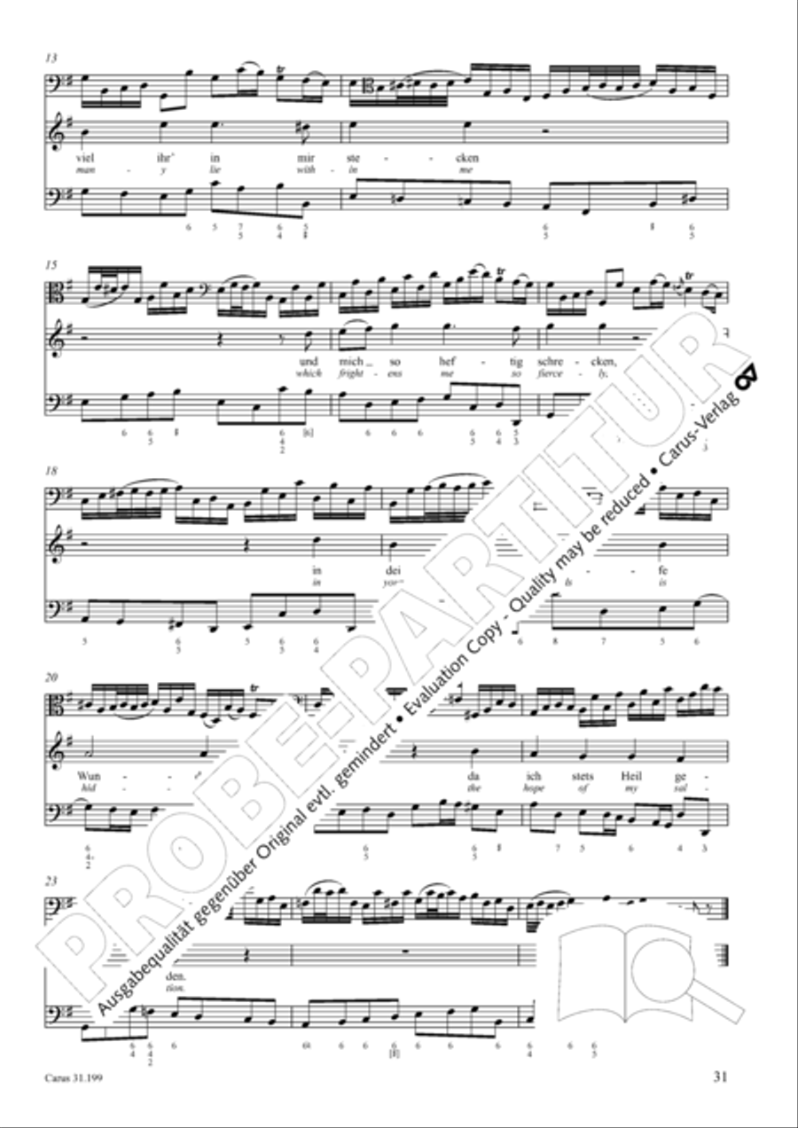 My heart is bathed in blood (Mein Herze schwimmt im Blut) Piccolo scores gallery preview page 32