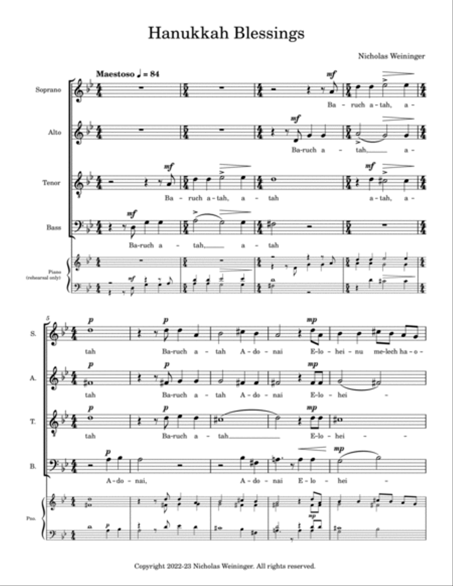 Hanukkah Blessings Divisi scores gallery preview page 3