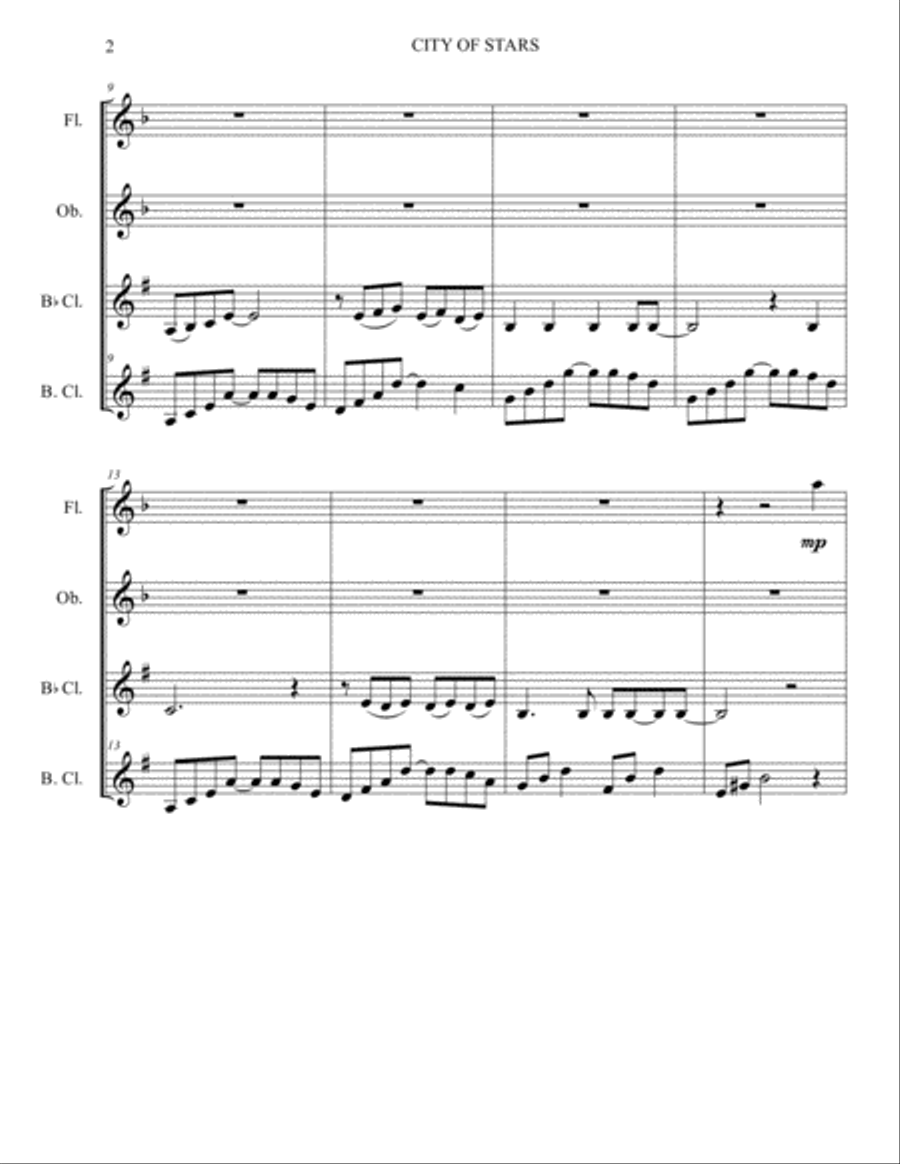 City Of Stars Woodwind Ensemble scores gallery preview page 2