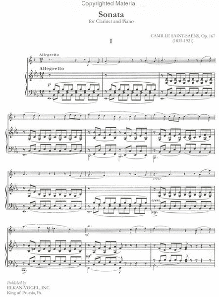 Sonata by Camille Saint-Saens Chamber Music - Sheet Music