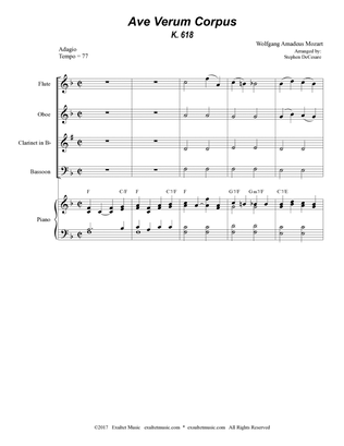 Book cover for Ave Verum Corpus (Woodwind Quartet - Piano accompaniment)