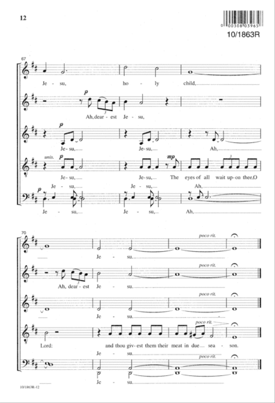 Ah, Dearest Jesu Holy Child Divisi scores gallery preview page 12
