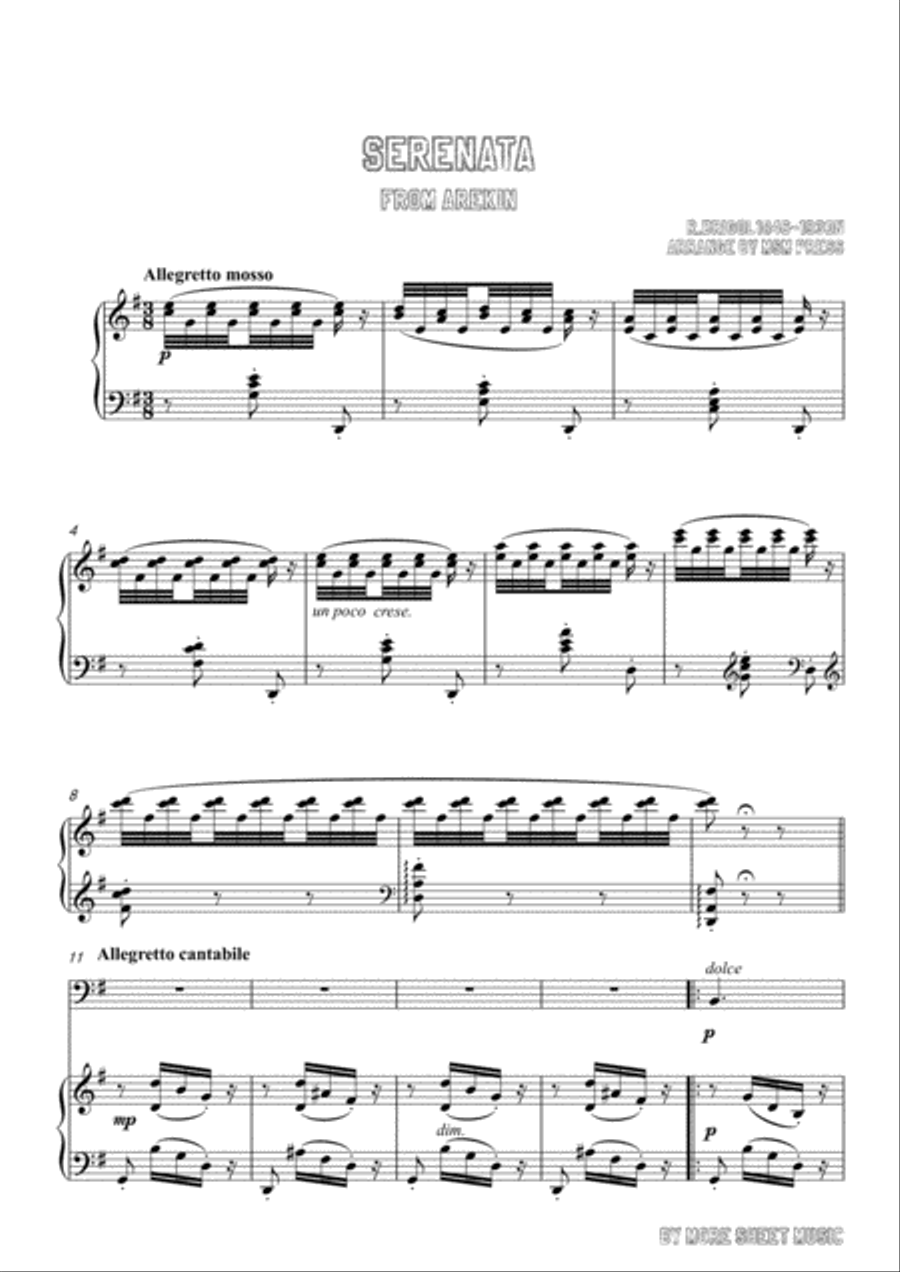 Drigo-Serenata,for Cello and Piano,for Voice and Piano Voice Solo scores gallery preview page 3