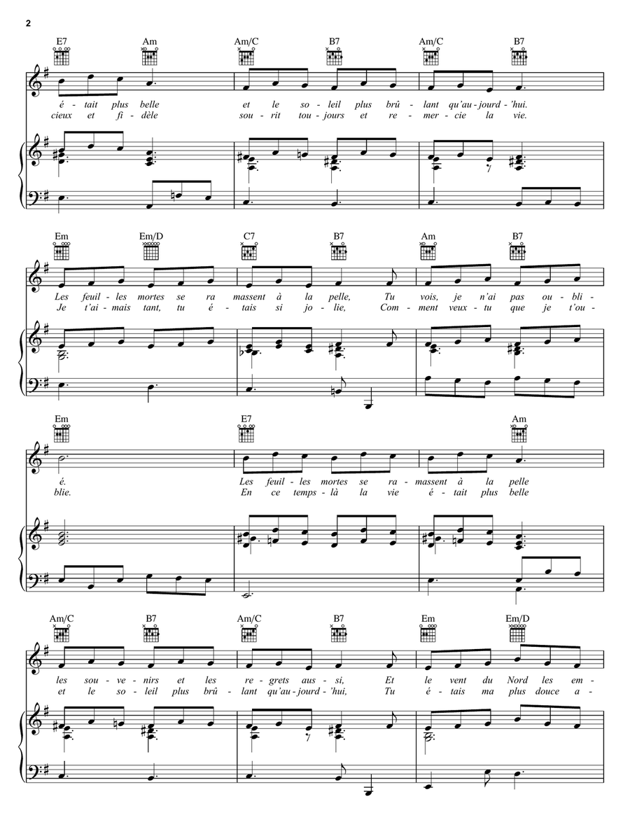 Autumn Leaves Guitar scores gallery preview page 2