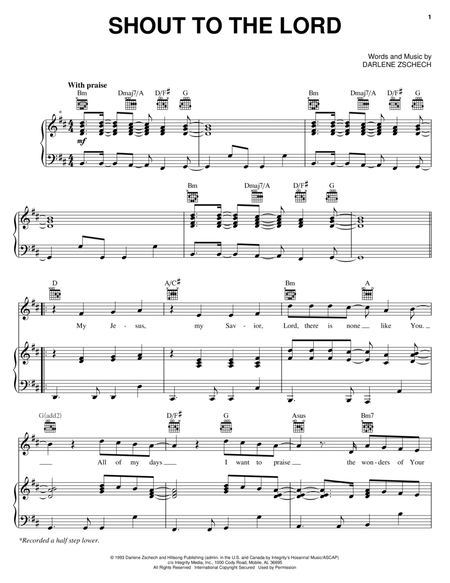 Shout To The Lord by Lincoln Brewster - Guitar - Digital Sheet Music