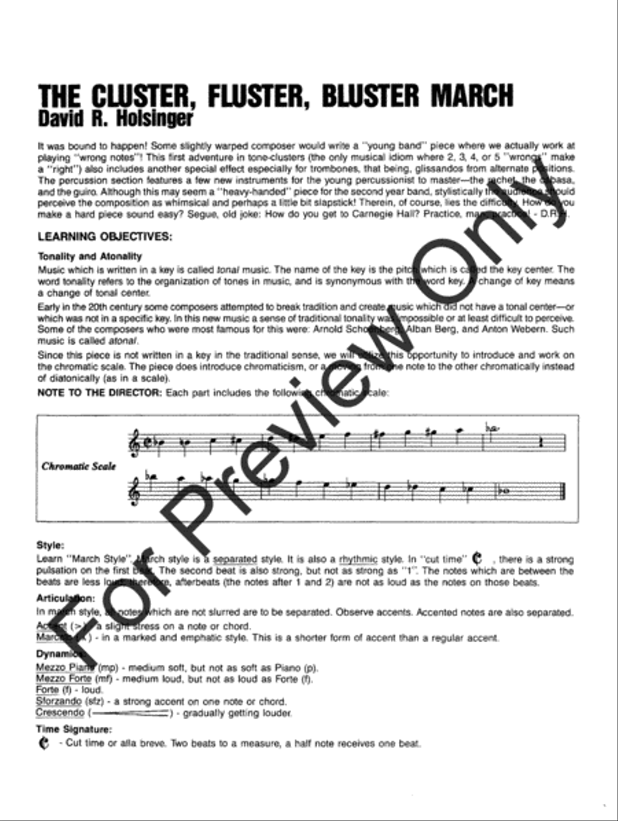 Cluster Fluster Bluster March (Score) Concert Band scores gallery preview page 3