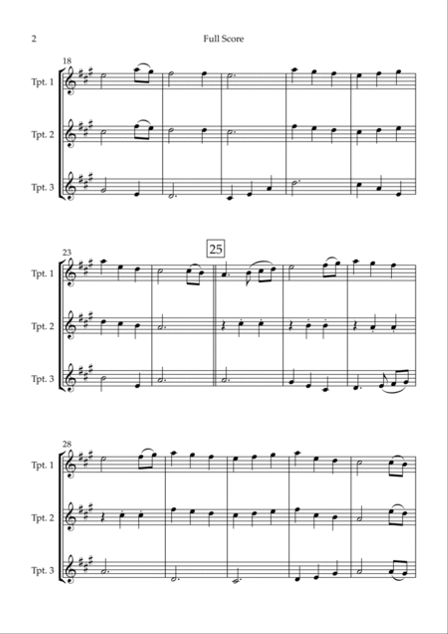 The First Noel (Christmas Song) for Trumpet in Bb Trio Trumpet Trio scores gallery preview page 2