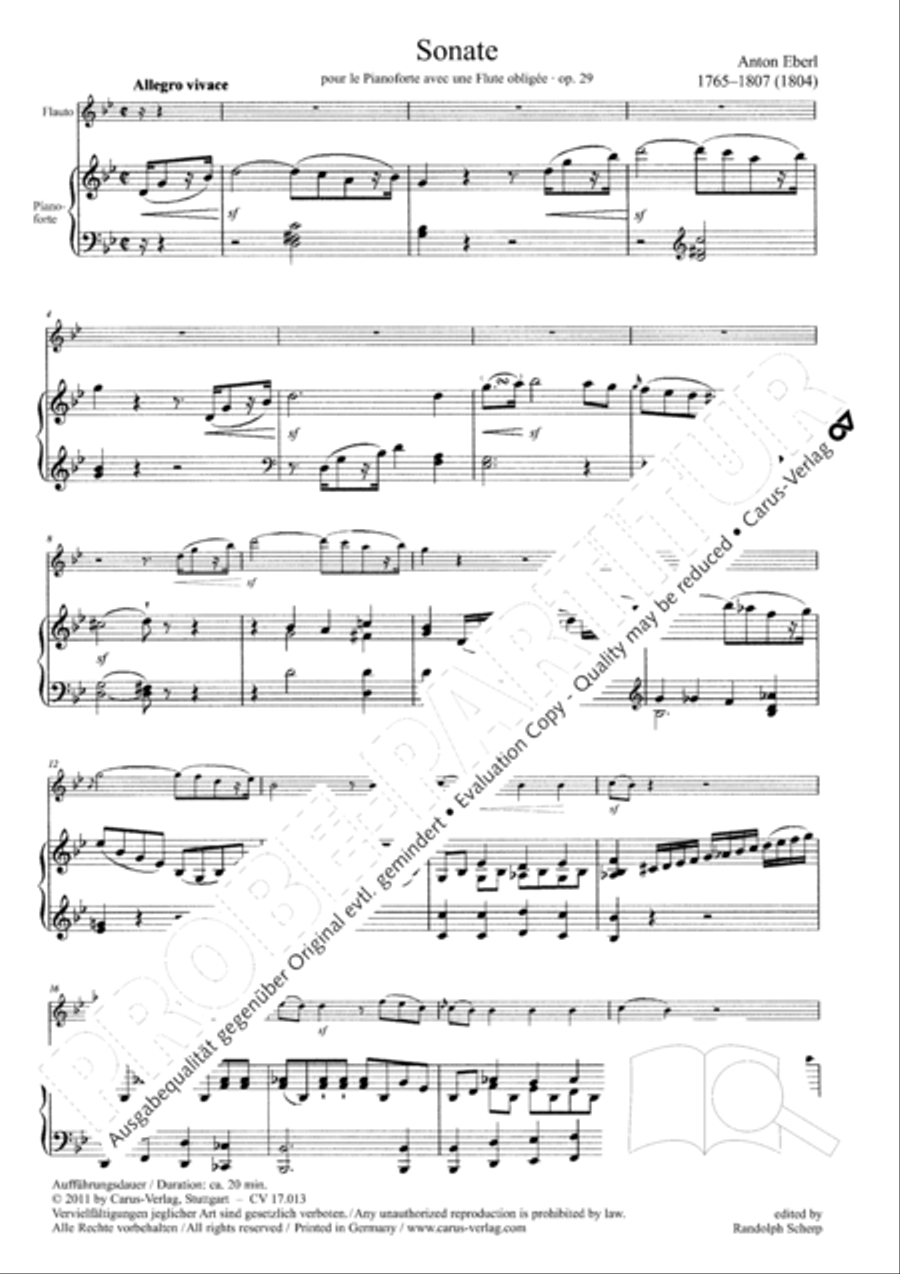 Sonate fur Querflote und Klavier Flute Solo scores gallery preview page 8