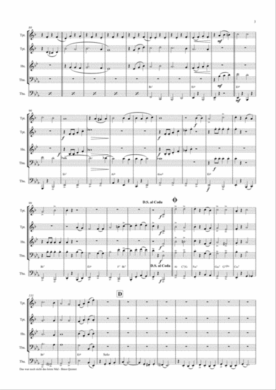 Das war noch nicht das letzte Mal - German Polka - Oktoberfest - Brass Quintet Brass Quintet scores gallery preview page 3