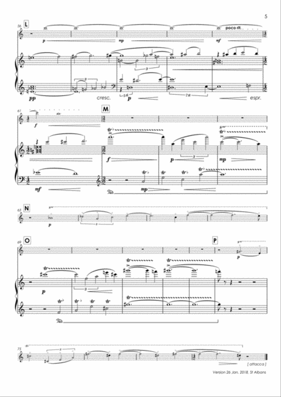 Blake Intermezzo for double bass and piano Double Bass scores gallery preview page 5