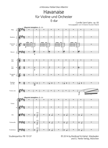 Havanaise in E major Op. 83
