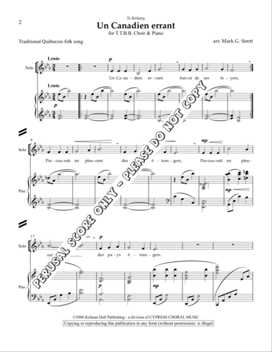 Un Canadien Errant Ttbb TTBB scores gallery preview page 2