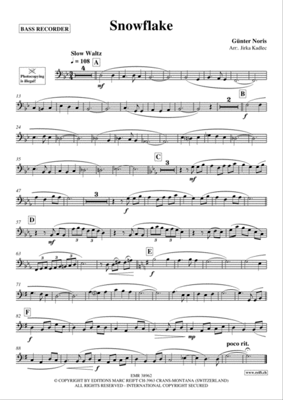 Snowflake Bass Recorder scores gallery preview page 2