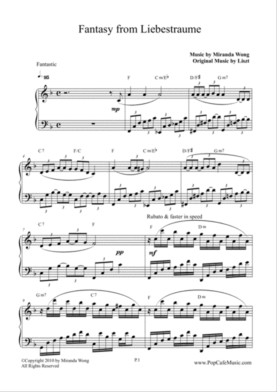 Liebestraum (Dreams of Love) - Fantasy from Liebestraume for Piano Solo Piano Solo scores gallery preview page 2