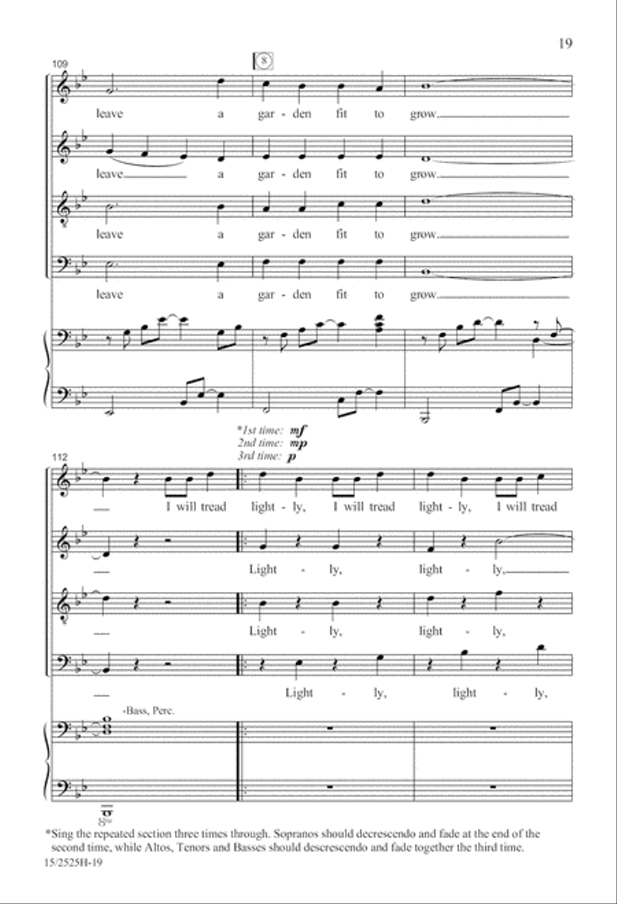 I Will Tread Lightly 4-Part scores gallery preview page 19